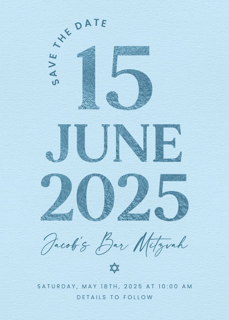 Big and bold - bar & bat mitzvah invitation